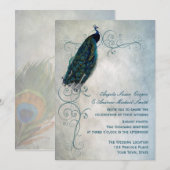 Invitation Mariage de défilement de Peacock (Devant / Derrière)
