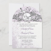 Invitation Mariage de défilement Die Cut Inséparable Lavender (Dos)