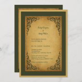 Invitation Mariage de défilement Vintage médiéval royal (Devant / Derrière)