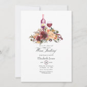 Invitation Mariage de dégustation de vin floral Bordo Peach (Devant)
