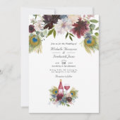 Invitation Mariage de dégustation de vin Peacock de la Bourgo (Devant)