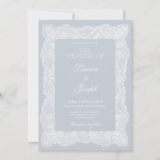 Invitation Mariage de dentelle (Devant)