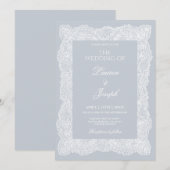 Invitation Mariage de dentelle (Devant / Derrière)