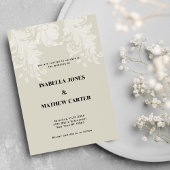 Invitation Mariage de dentelle blanche neutre rustique