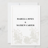 Invitation Mariage de dentelle blanche neutre rustique (Dos)