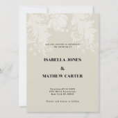 Invitation Mariage de dentelle blanche neutre rustique (Devant)