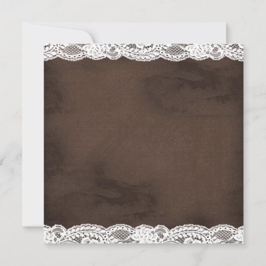 Invitation Mariage de dentelle Brown et blanc rustique (Dos)