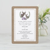 Invitation Mariage de dentelle Buck + Doe Deer - Purple (Debout devant)