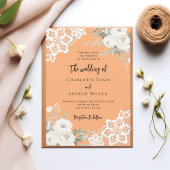 Invitation Mariage de dentelle de roses blanches