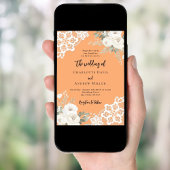 Invitation Mariage de dentelle de roses blanches