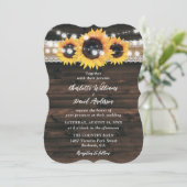 Invitation Mariage de dentelle de tournesol rustique (Debout devant)