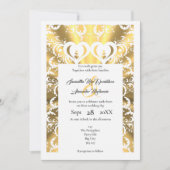 Invitation Mariage de dentelle en fibre coupée d'or (Devant)