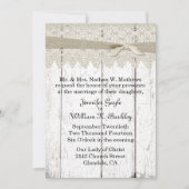 Invitation Mariage de dentelle et bois blanchi blanc de Shabb (Devant)