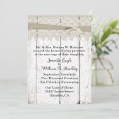 Invitation Mariage de dentelle et bois blanchi blanc de Shabb (Debout devant)