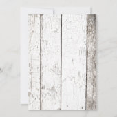 Invitation Mariage de dentelle et bois blanchi blanc de Shabb (Dos)