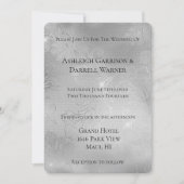 Invitation Mariage de dentelle florale d'argent romantique (Devant)