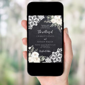 Invitation Mariage de dentelle gris-blanc