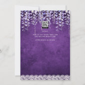 Invitation Mariage de dentelle moderne violet (Dos)