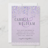 Invitation Mariage de dentelle moderne violet (Devant)
