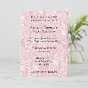 Invitation Mariage de dentelle rose