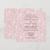 Invitation Mariage de dentelle rose (Devant / Derrière)