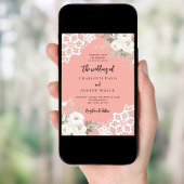 Invitation Mariage de dentelle rose corail