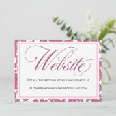 Invitation Mariage de dentelle rose Cranberry (Debout devant)