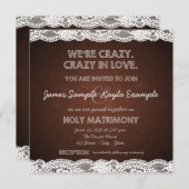 Invitation Mariage de dentelle russe (Devant / Derrière)