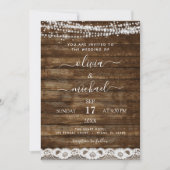 Invitation Mariage de dentelle rustique Farmhouse (Devant)
