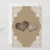 Invitation Mariage de dentelle Rustique Kraft (Dos)
