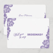 Invitation Mariage de dentelle ultra violet moderne Bridesmai (Devant / Derrière)