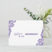 Invitation Mariage de dentelle ultra violet moderne Bridesmai (Debout devant)
