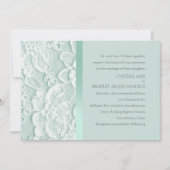 Invitation Mariage de dentelle verte (Devant)
