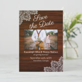 Invitation Mariage de dentelle Vintage (Debout devant)