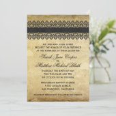 Invitation Mariage de dentelle Vintage (Debout devant)