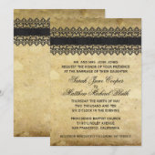Invitation Mariage de dentelle Vintage (Devant / Derrière)