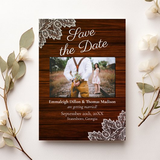 Invitation Mariage de dentelle Vintage