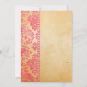 Invitation Mariage de dentelle vintage rose Damask (Dos)