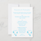 Invitation Mariage De Design Coeur Bleu Et Papillons (Dos)
