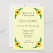 Invitation Mariage de design de tournesol de couleur jaune (Dos)