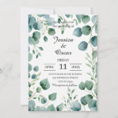 Invitation Mariage de design Eucalyptus couleur douce (Devant)