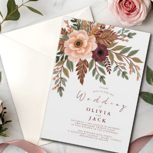 Invitation Mariage de design floral en laiton de Pampas de Bo