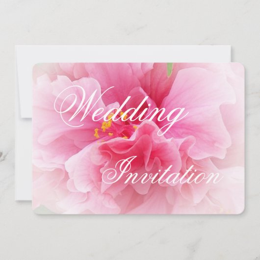 Invitation Mariage de design floral rose (Devant)