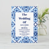 Invitation Mariage de design Talavera mexicain (Debout devant)