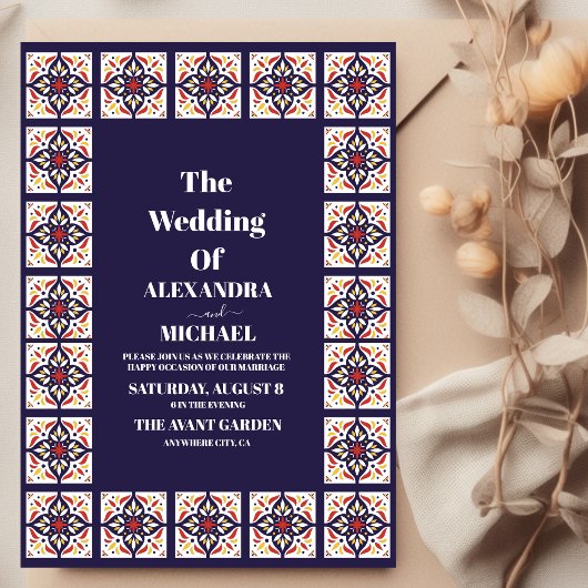 Invitation Mariage de design Talavera mexicain