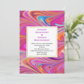 Invitation Mariage de design Tourbillonnant Trippy rose et or (Debout devant)