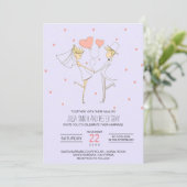 Invitation Mariage de dessin animé Hearve Love Bride et Groom (Debout devant)