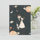 Invitation Mariage de dessin de Cosmos Science Fiction (Debout devant)
