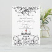 Invitation Mariage de dessin mignon Corgi Chien (Debout devant)