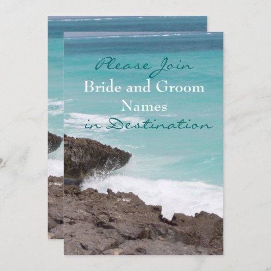 Invitation Mariage de destination (Devant / Derrière)